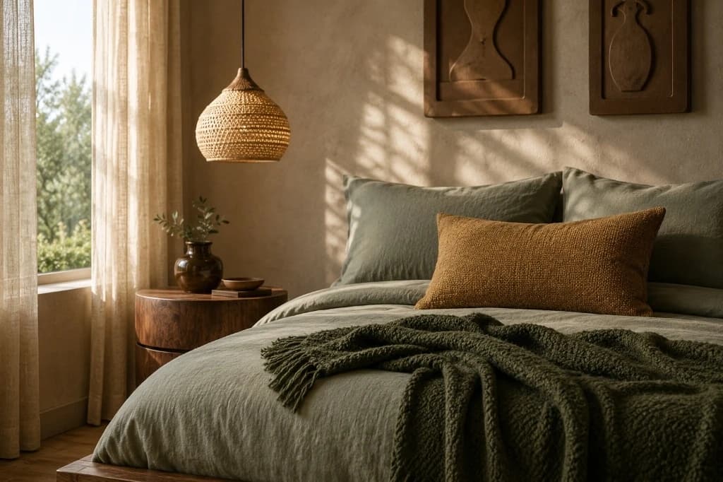Olive Green Accents Bedroom