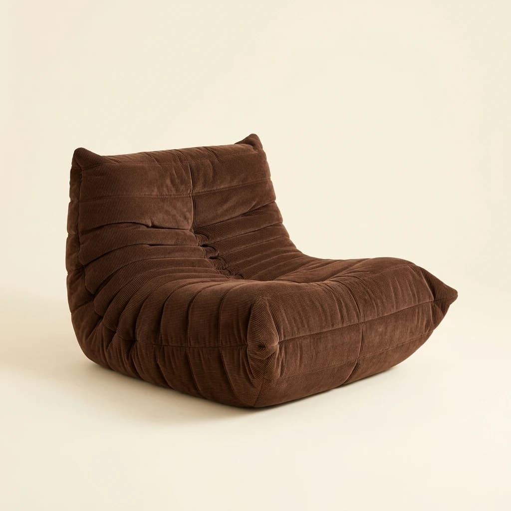 Brown Corduroy Lounge Chair