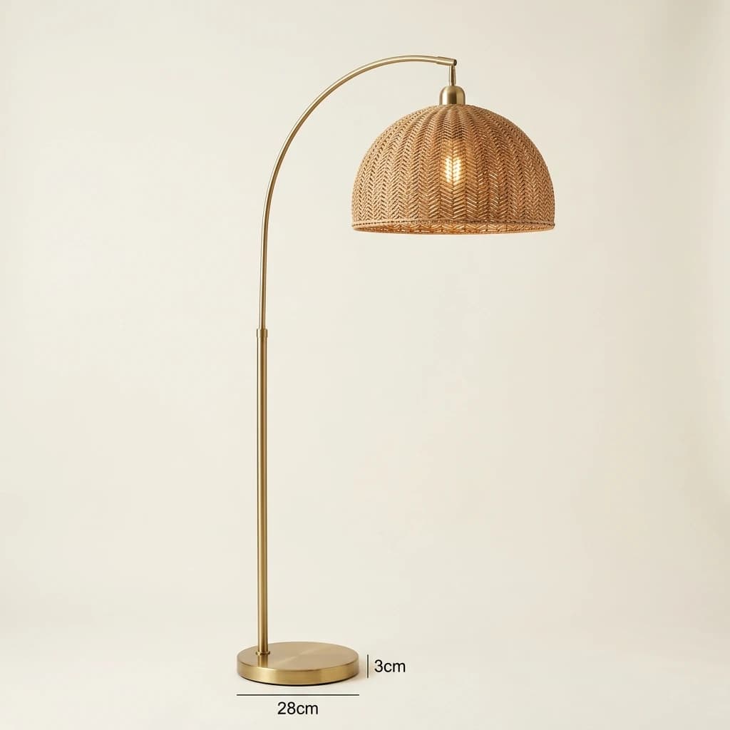 Arched Rattan Floor Lamp