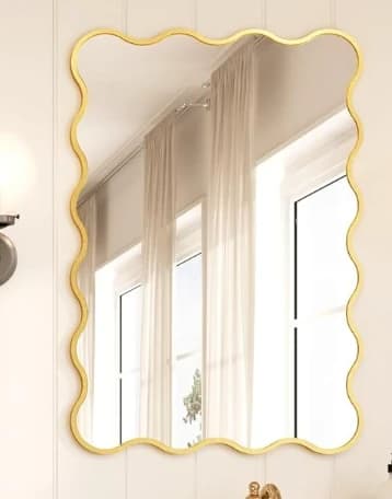 Scalloped Gold Frame Wall Mirror