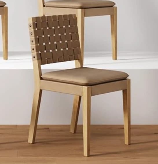 Nathan James Woven Leather Strap Dining Chair