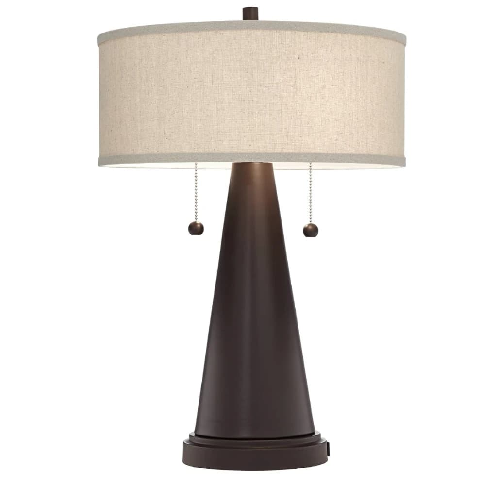 Bronze Cone Mid-Century Table Lamp