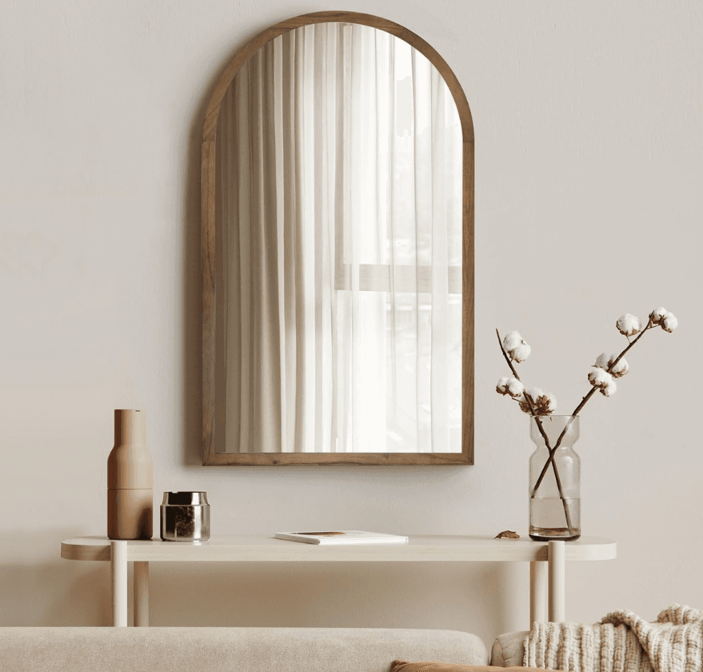 Arched Walnut Mirror