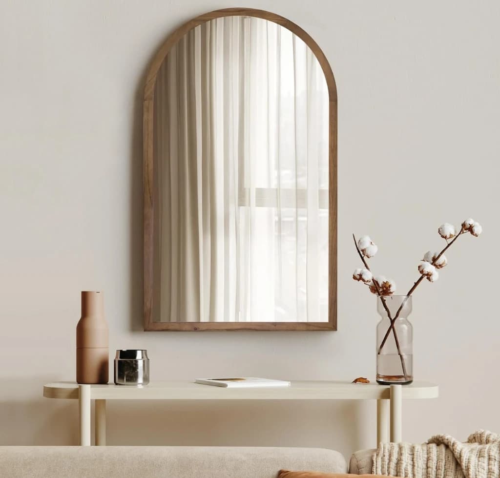 Arched Walnut Mirror