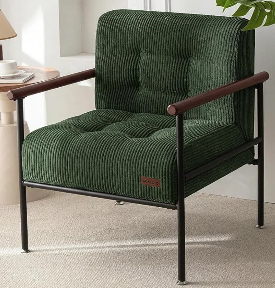 MAXYOYO Green Corduroy Accent Chair