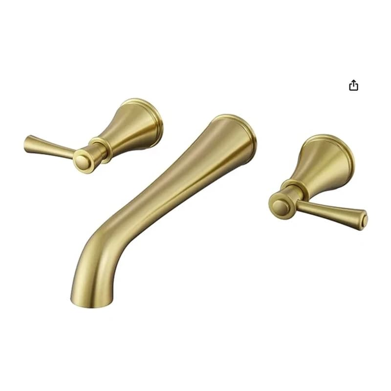 Brushed Gold Wall-Mounted Faucet