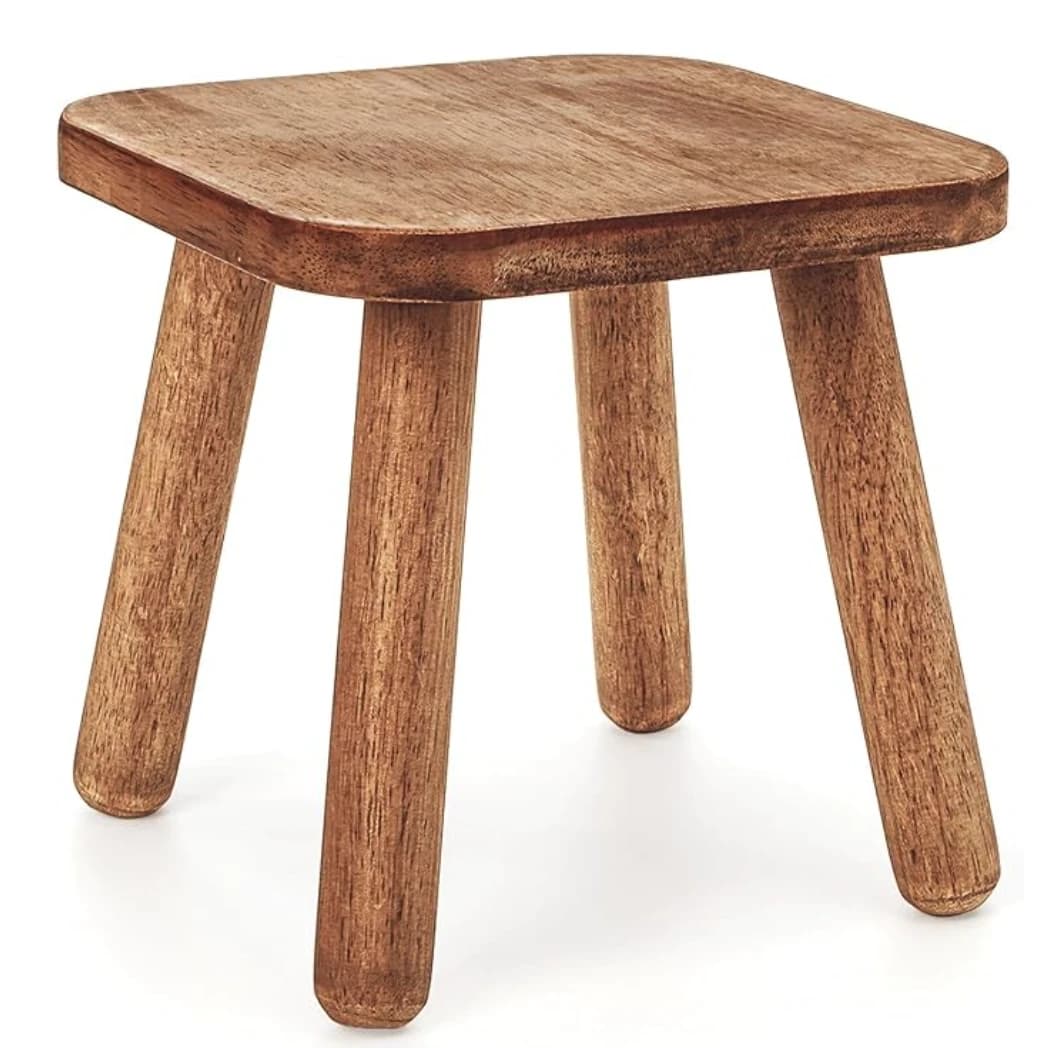 Rustic Round Wooden Step Stool