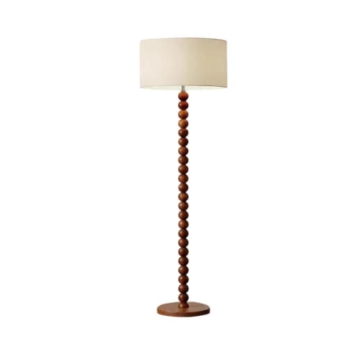 Beaded Walnut Floor Lamp
