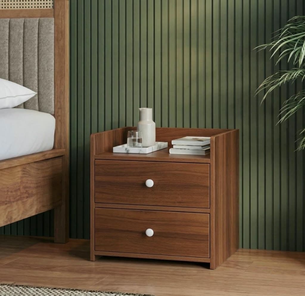 Classic Walnut Bedside Drawers