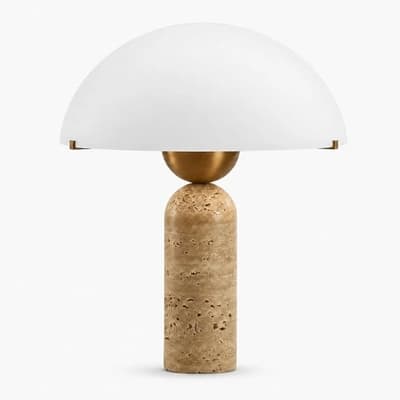 Travertine Mushroom Table Lamp