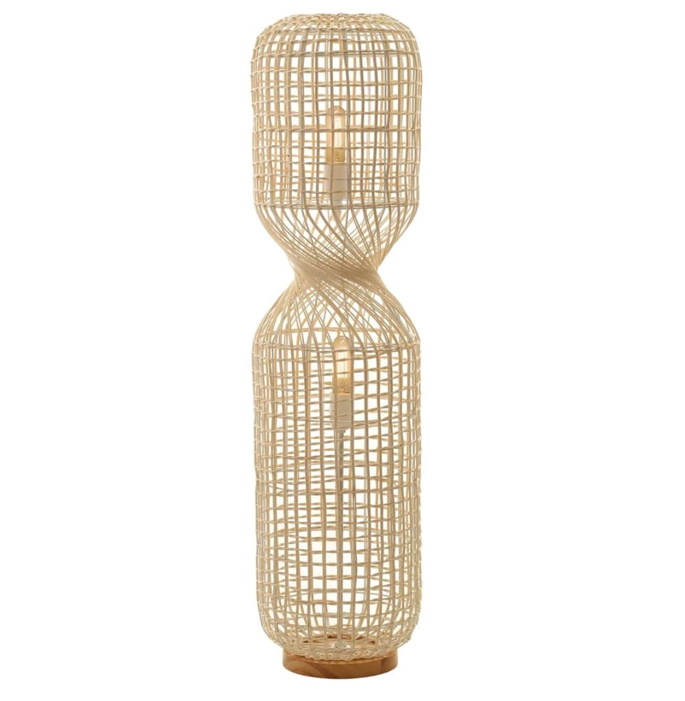 TWISTED RATTAN FLOOR LAMP