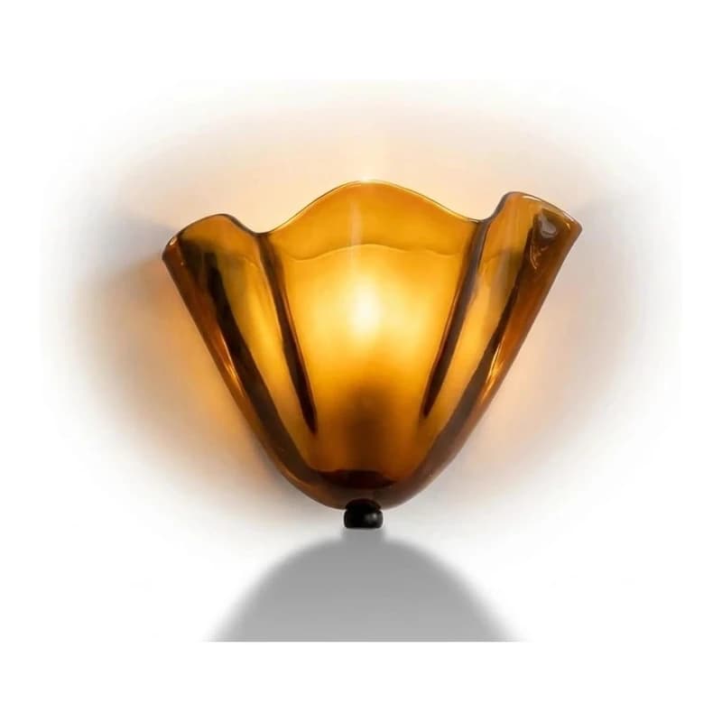 Amber Glass Scallop Wall Sconce