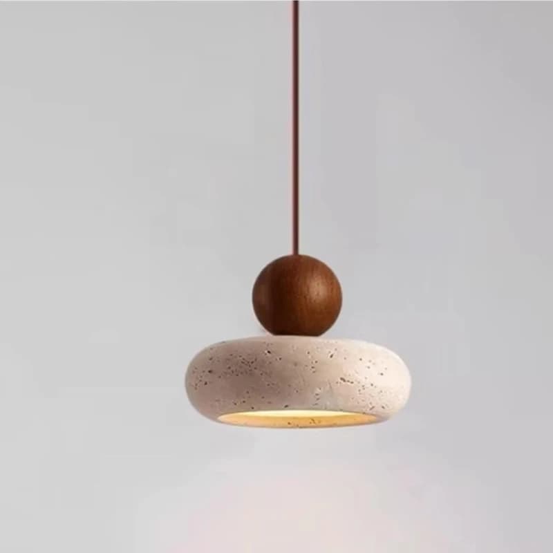 Travertine Disc Pendant Light