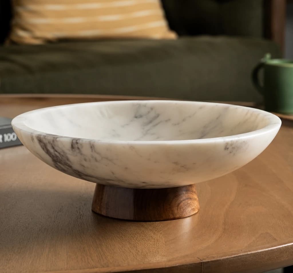 Marble Pedestal Bowl