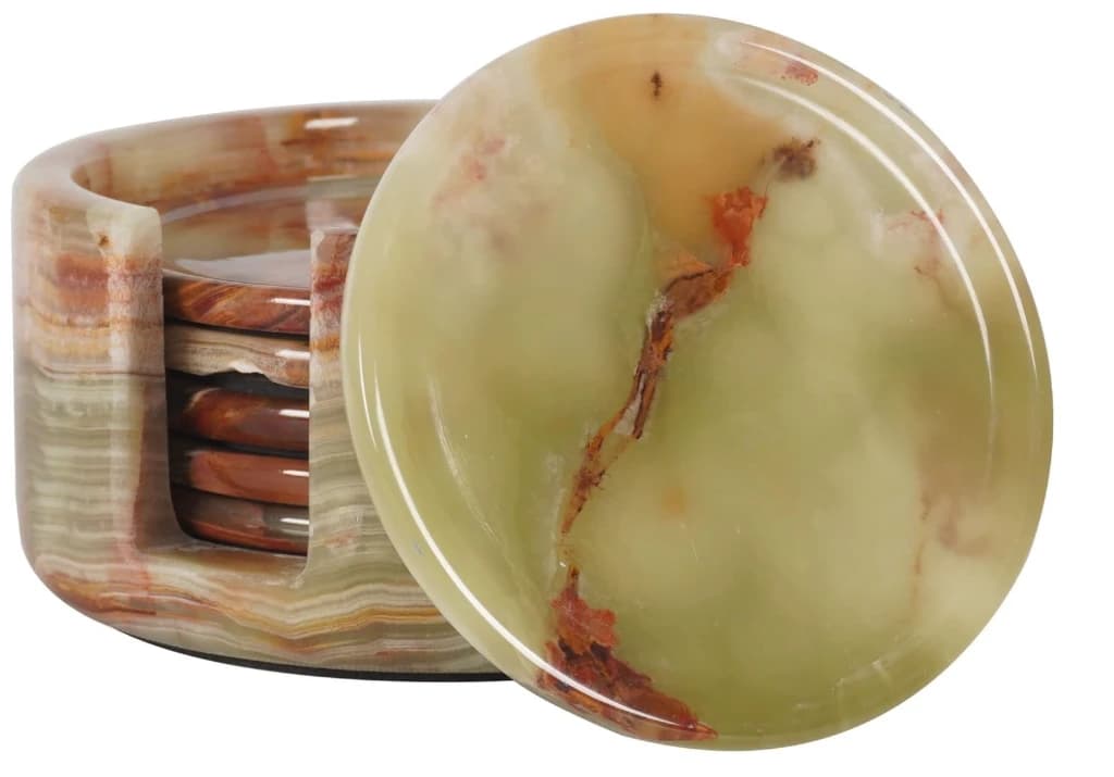GREEN ONYX STONE COASTERS