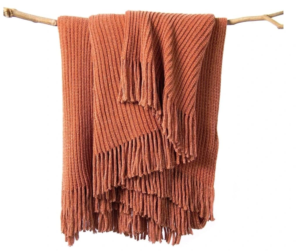 Ribbed Knit Throw