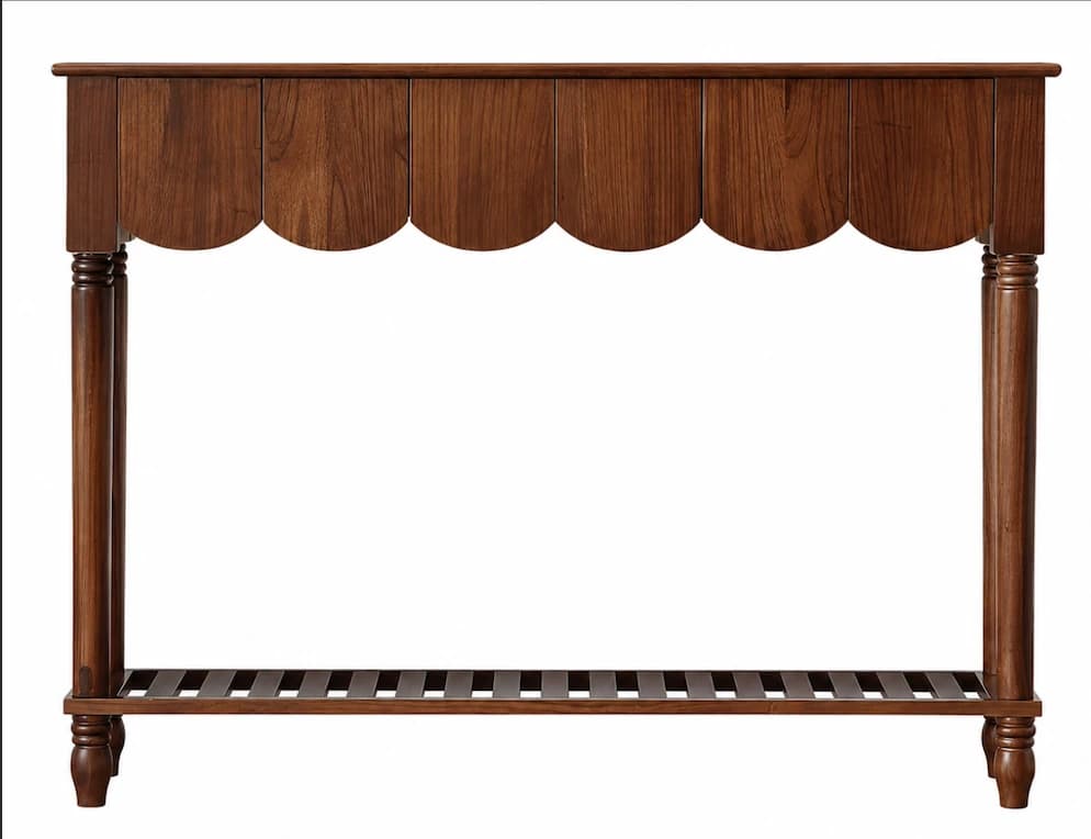 Scalloped Wood Console