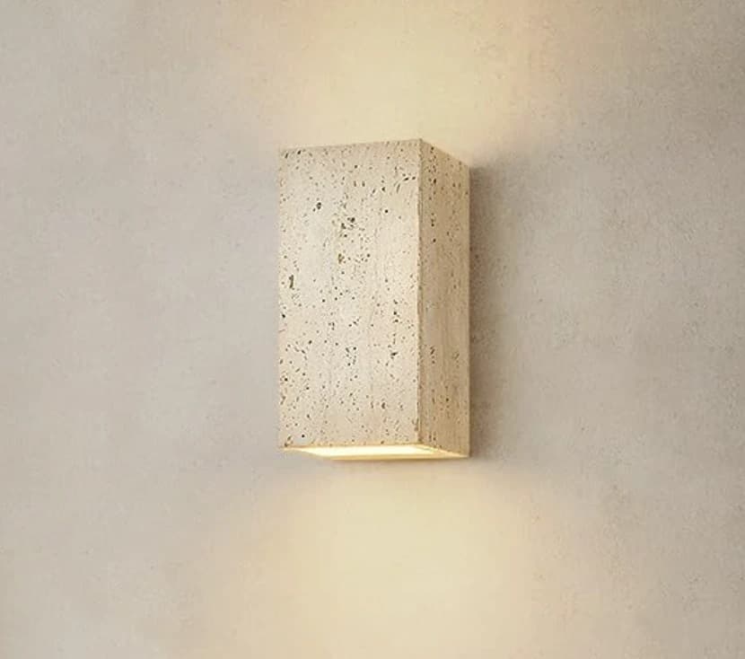 RECTANGULAR TRAVERTINE SCONCE