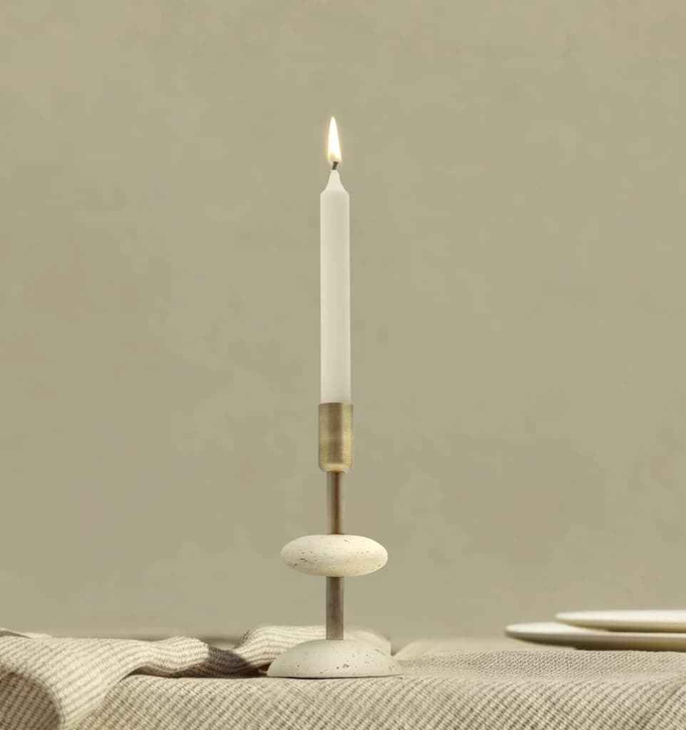 Stone Candlestick Holder