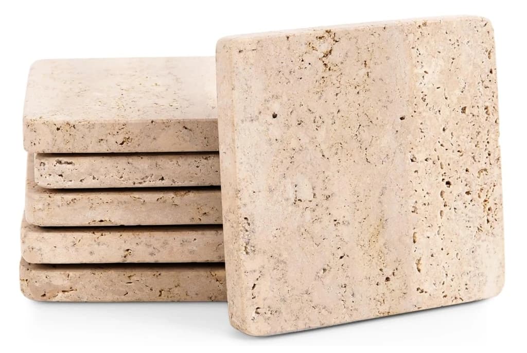 TRAVERTINE STONE COASTERS