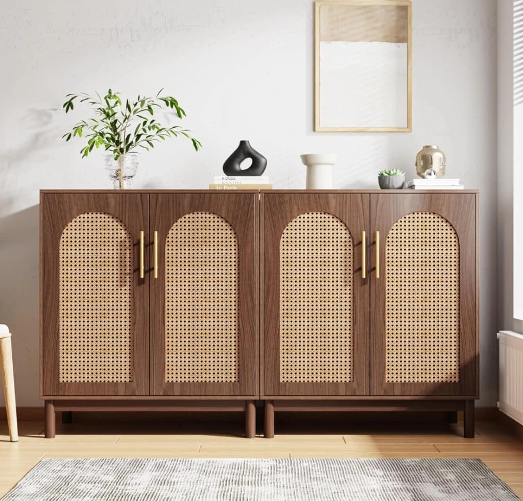 Tribesigns Rattan Accent Credenza