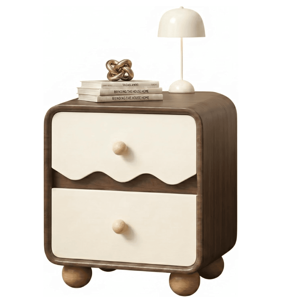 Wavy Walnut Bedside Table