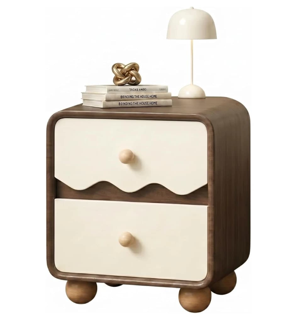 Wavy Walnut Bedside Table