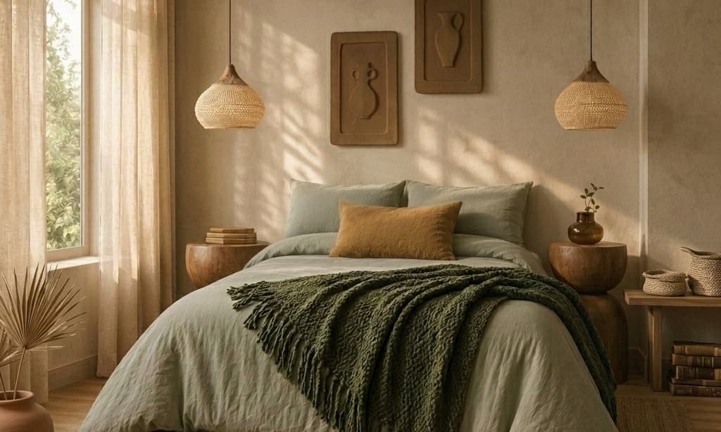 Organic Modern Bedroom Styled Room Bedding