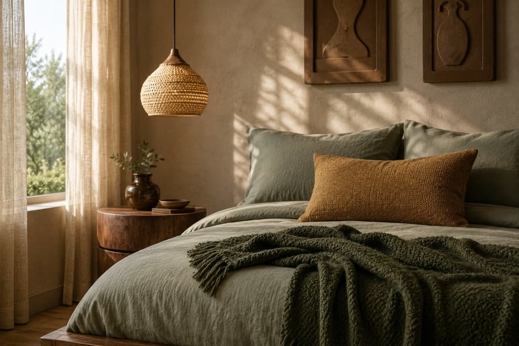 Olive Green Accents Bedroom