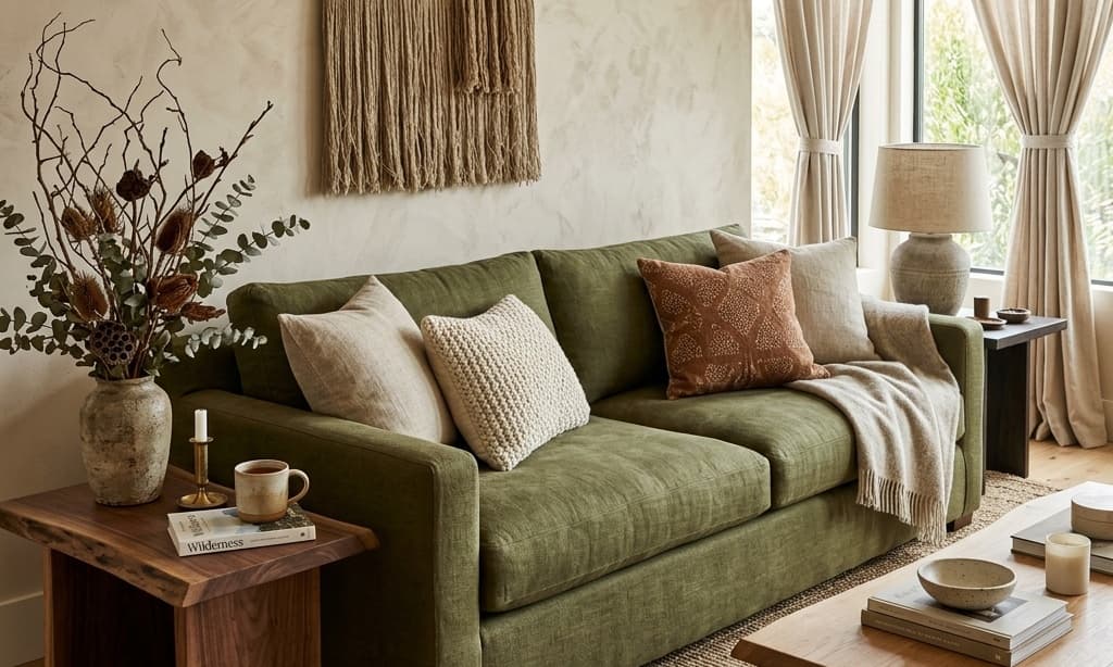 Olive Green Sofa Living Room