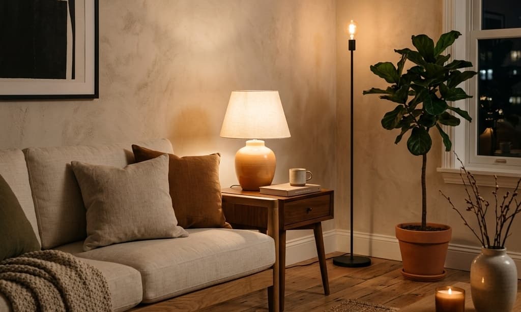 Warm Ambient Lighting Night Living Room