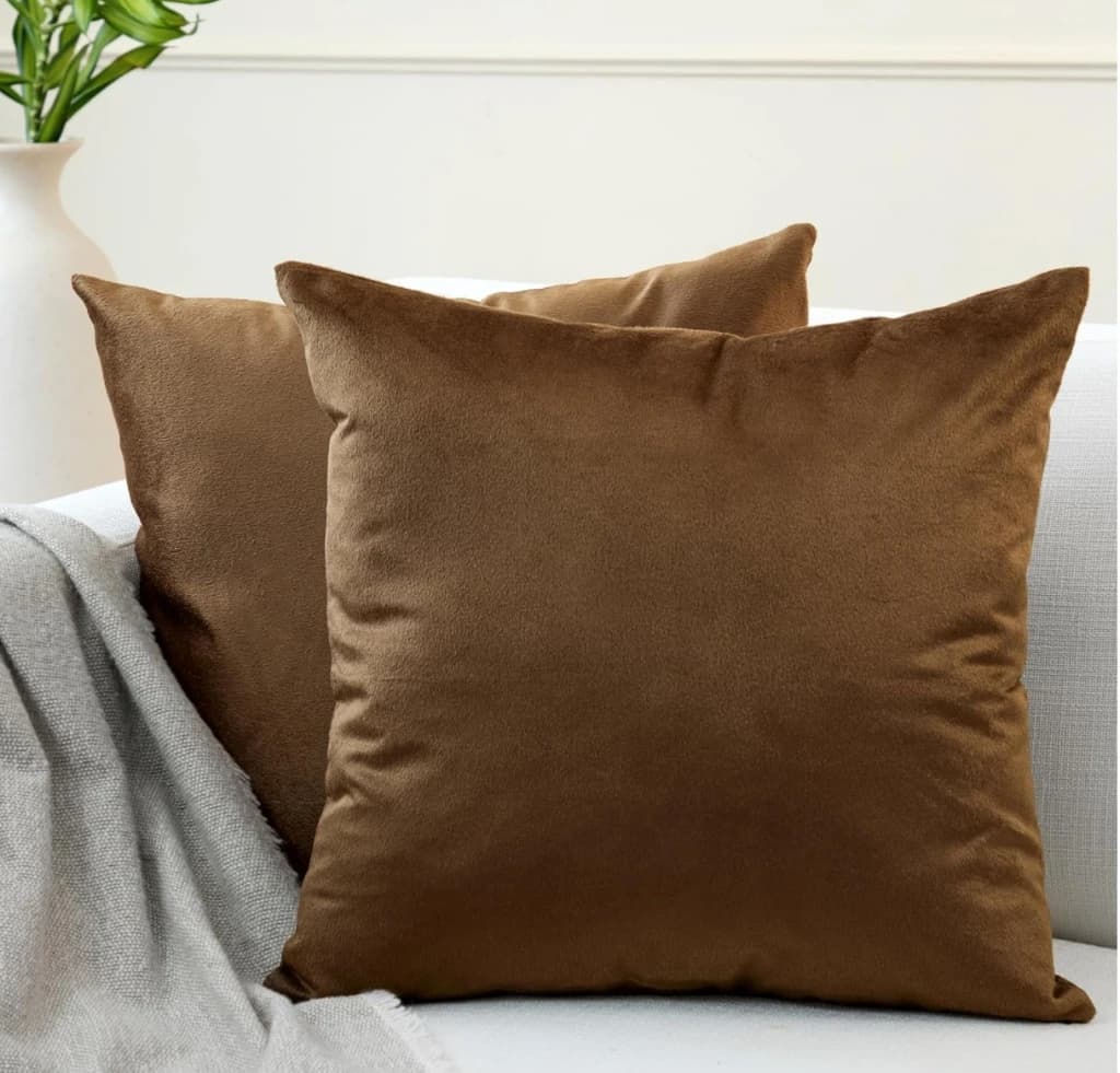 Brown Velvet Cushion Covers