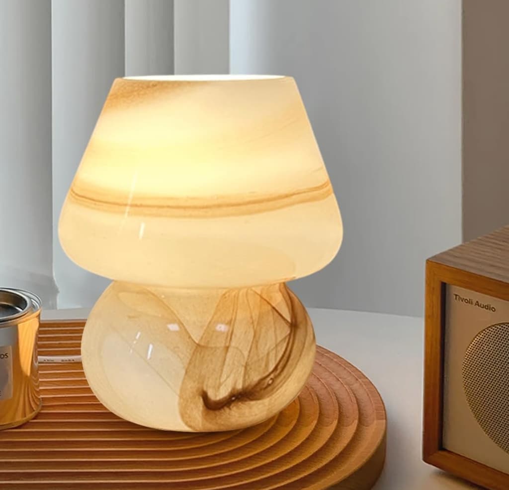 GLASS MUSHROOM LAMP
