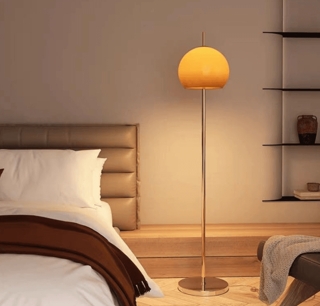 ORANGE GLASS FLOOR LAMP