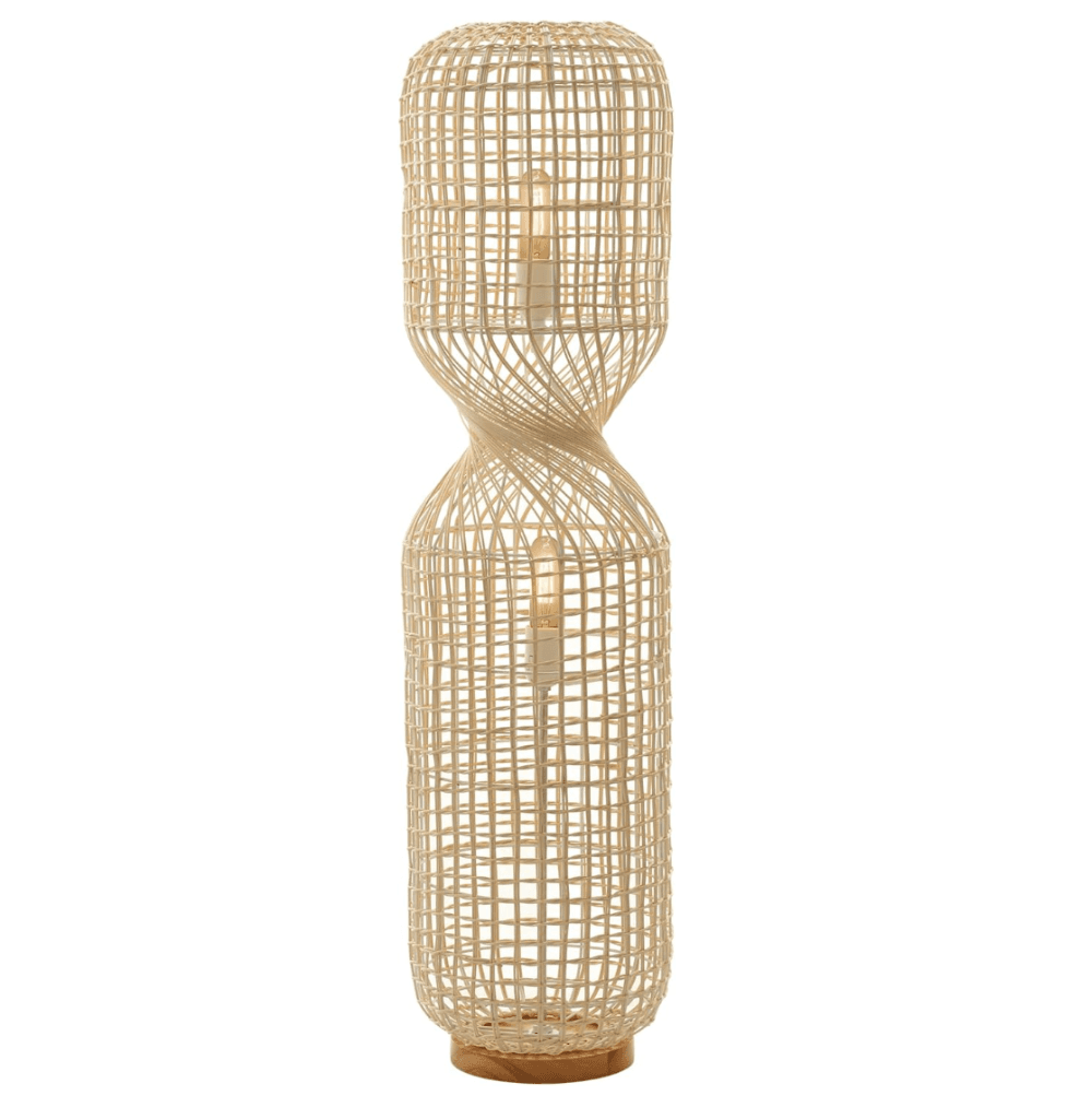 TWISTED RATTAN FLOOR LAMP