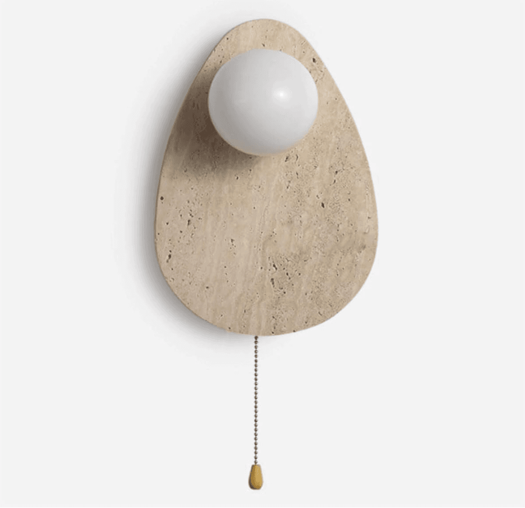 TRAVERTINE OVAL SCONCE