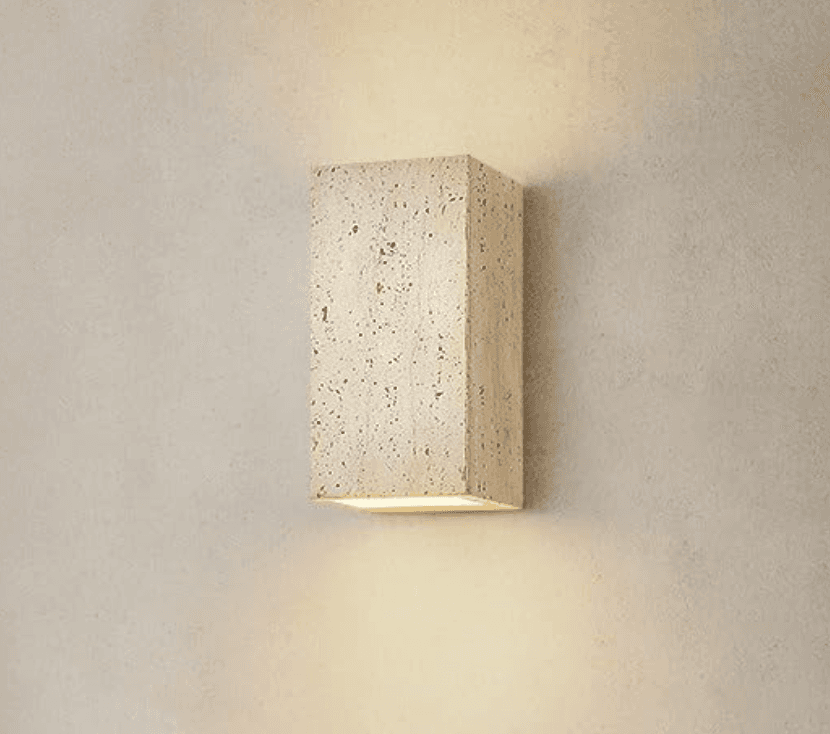 RECTANGULAR TRAVERTINE SCONCE